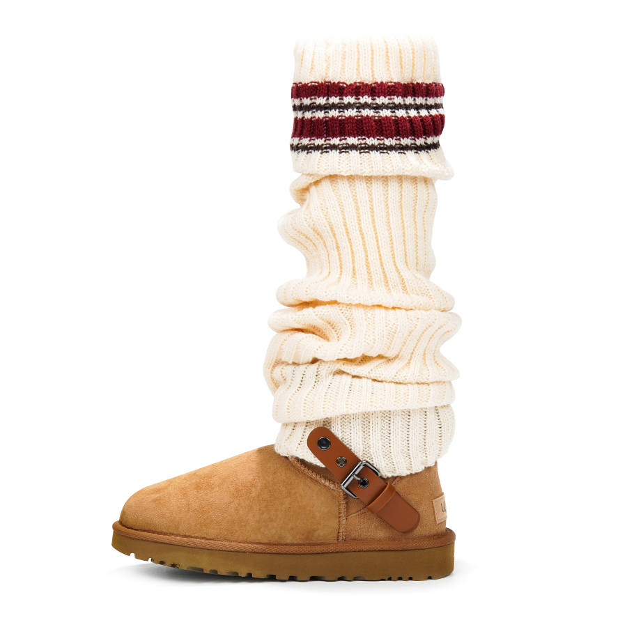 UGG UGG CLASSIC MINI Short Snow Boots Women's Brown White Red