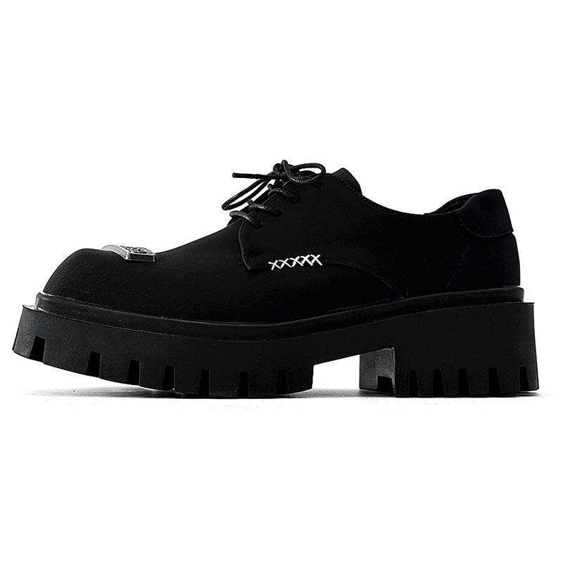 IZEIZIG IZEIZIG Cow Split Leather Casual Shoes Men's Black