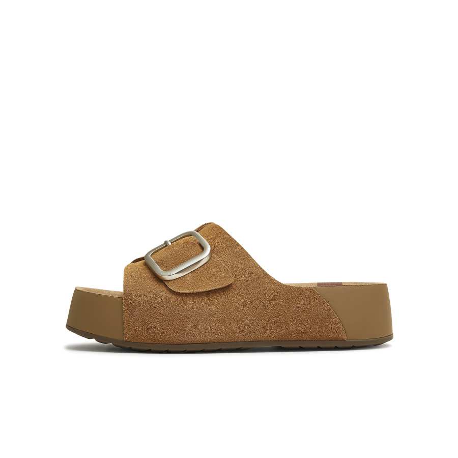 Teenmix Rubber Abrasion Resistant Slide Slippers Women's Brown
