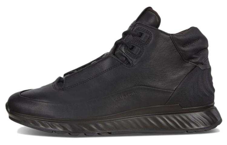 Ecco Skip And Loafer Collection Top Grain Cow Leather High top Casual Shoes Men's Black