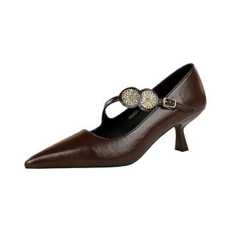 BIGTREE High Heels Women's Brown/Burgundy/Black