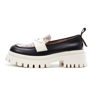 R'AZZURRO Loafers 6CM Women's Gray White Brown