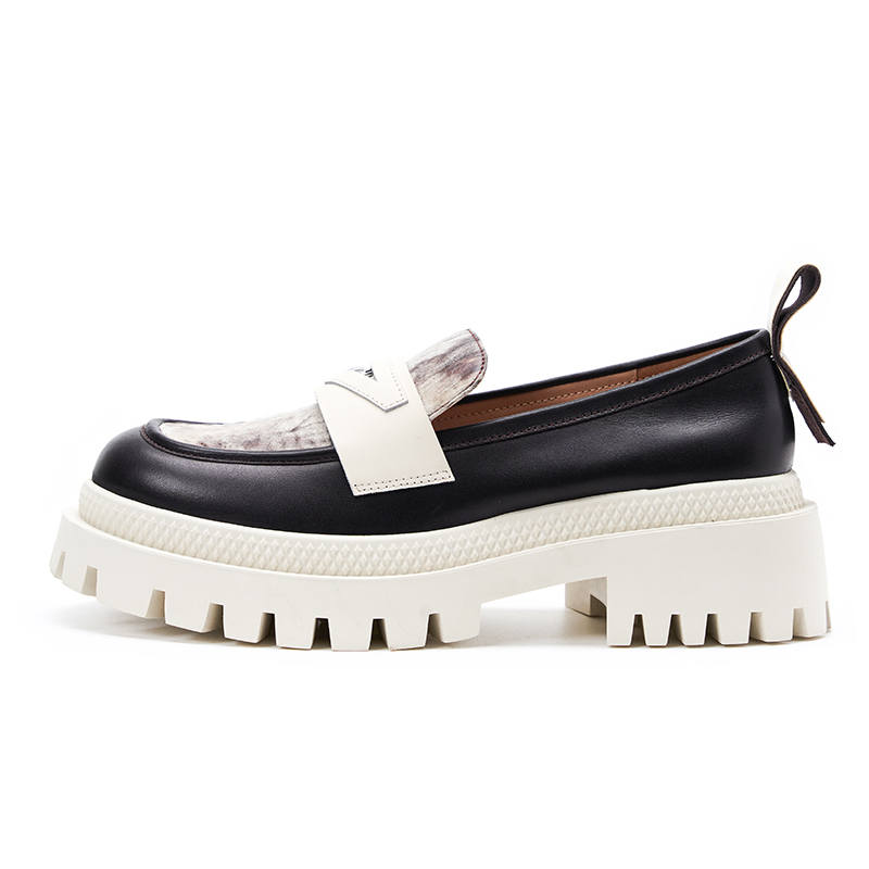 R'AZZURRO Loafers 6CM Women's Gray White Brown