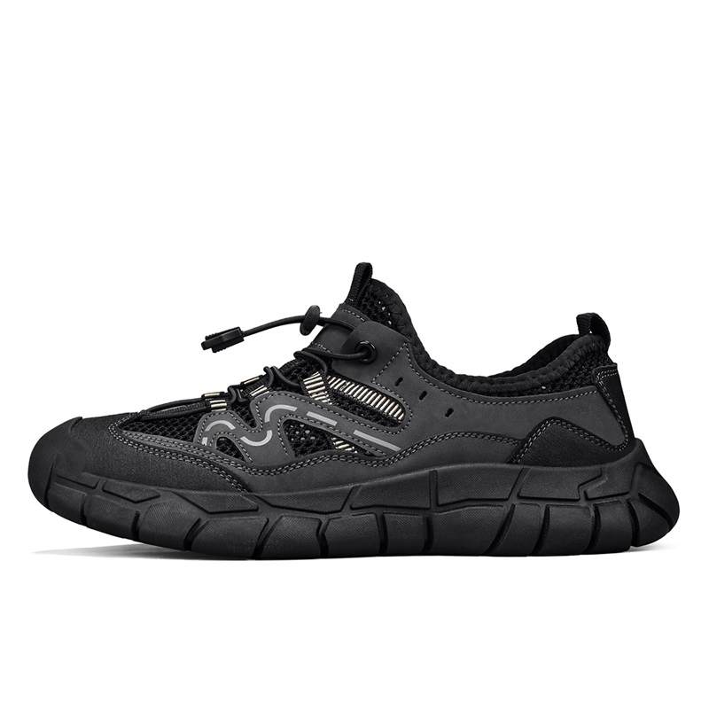 WENNAI Men's Casual Shoes Men's Low Top Black