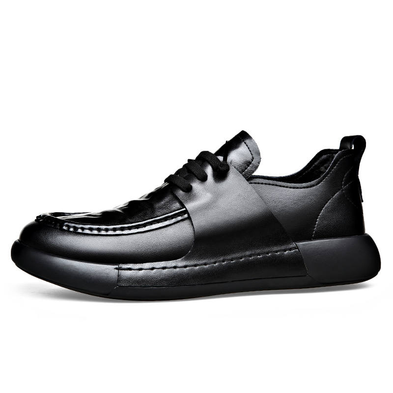 KAQIAODI Cow Split Leather Casual Shoes Men's Black