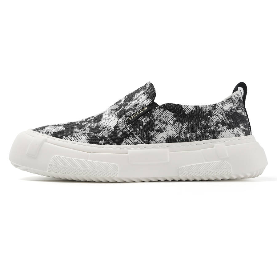 KAIMALONG Breathable Lightweight Breathable And Lightweight Low top Canvas Shoes Men's Black White