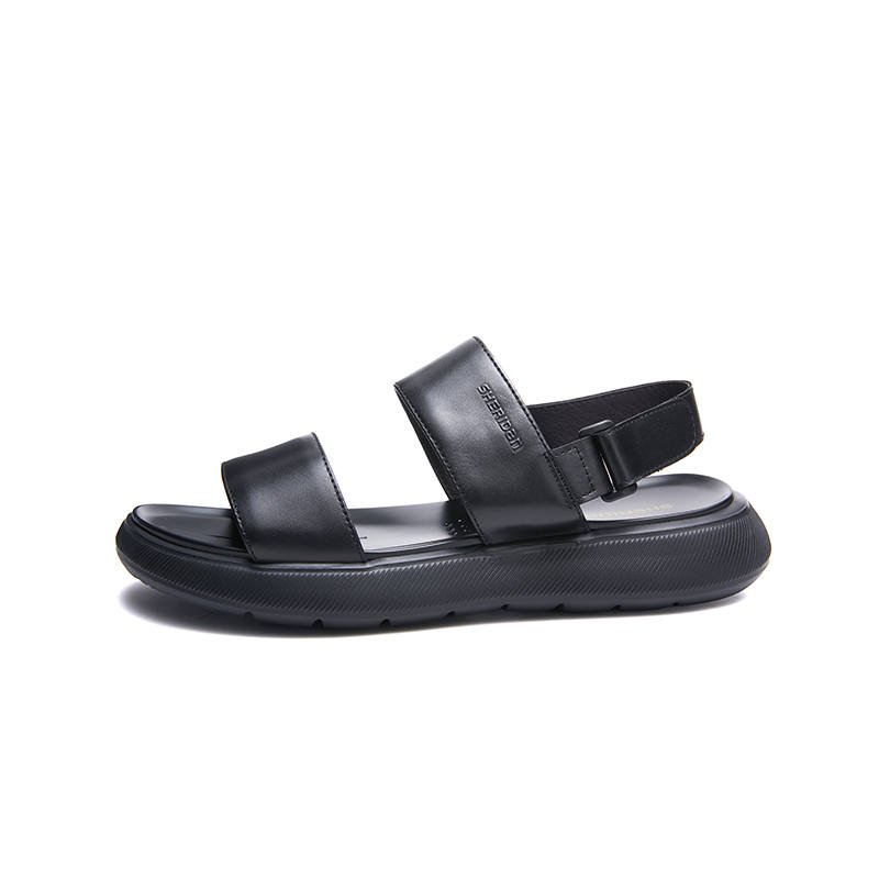 SHERIDAN Cow Leather Beach Sandals Men's Black
