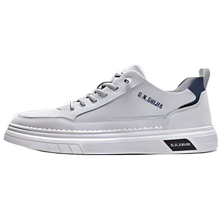 G.N.SHIJIA Leather Comfortable And Trendy Low top Skateboard Shoes Men's Gray
