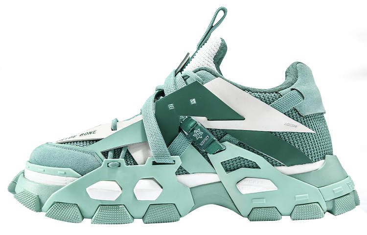 NORVINCY Chunky Sneakers Unisex Low Top Green