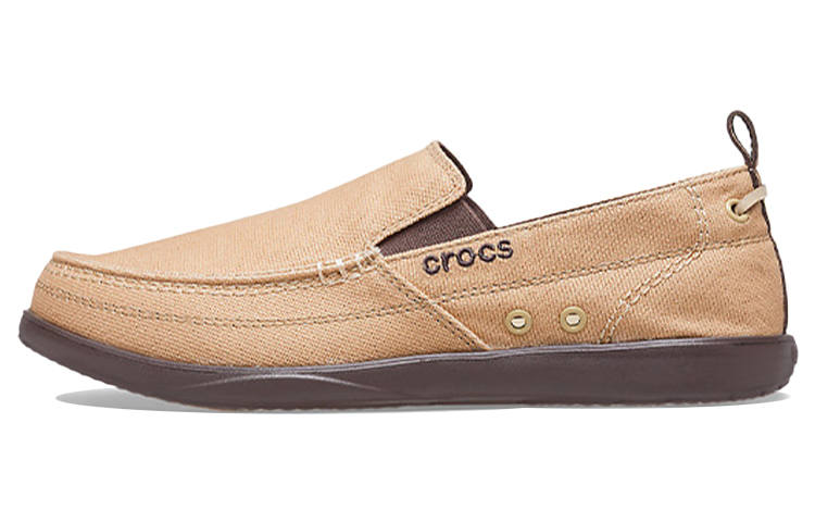 Crocs Fabric Slip on Slip Resistant Abrasion Resistant Low top Sports Casual Shoes Men's Khaki