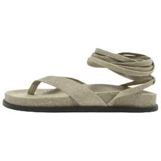 Arizona Love Jamie Suede One Strap Sandals Women's Gray Green