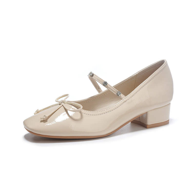 TATAYA Microfiber Leather Chunky Heel Mary Jane Shoes Women's
