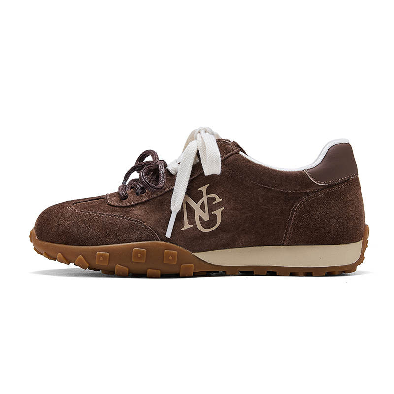 NAVIGARE Cow Split Leather Height Increasing Low top Casual Shoes Women's Brown