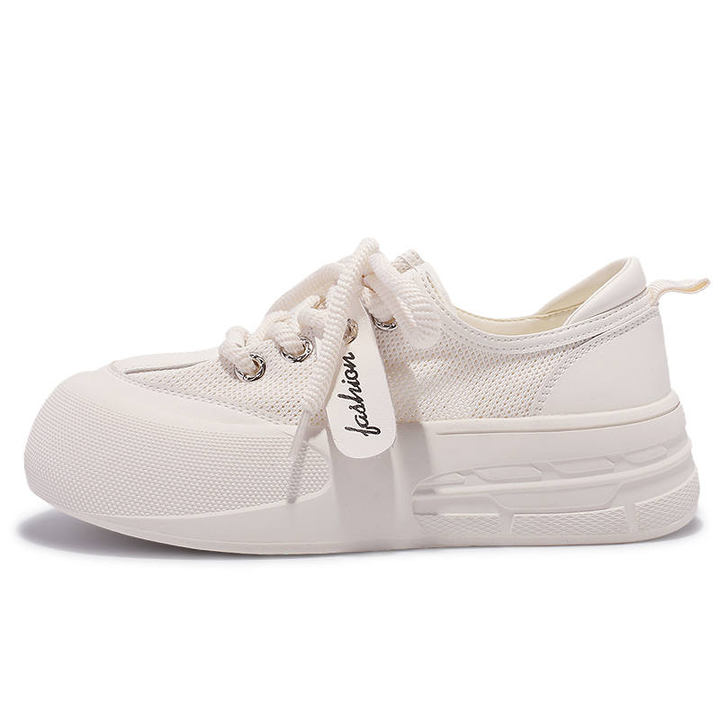ZHANGXIAOJIE Mesh Slip Resistant Slip Resistant Low top Skateboard Shoes Women's Beige