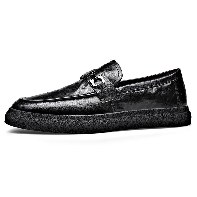 LUOMENG Men's Casual Shoes Men's Low Top Black/Brown