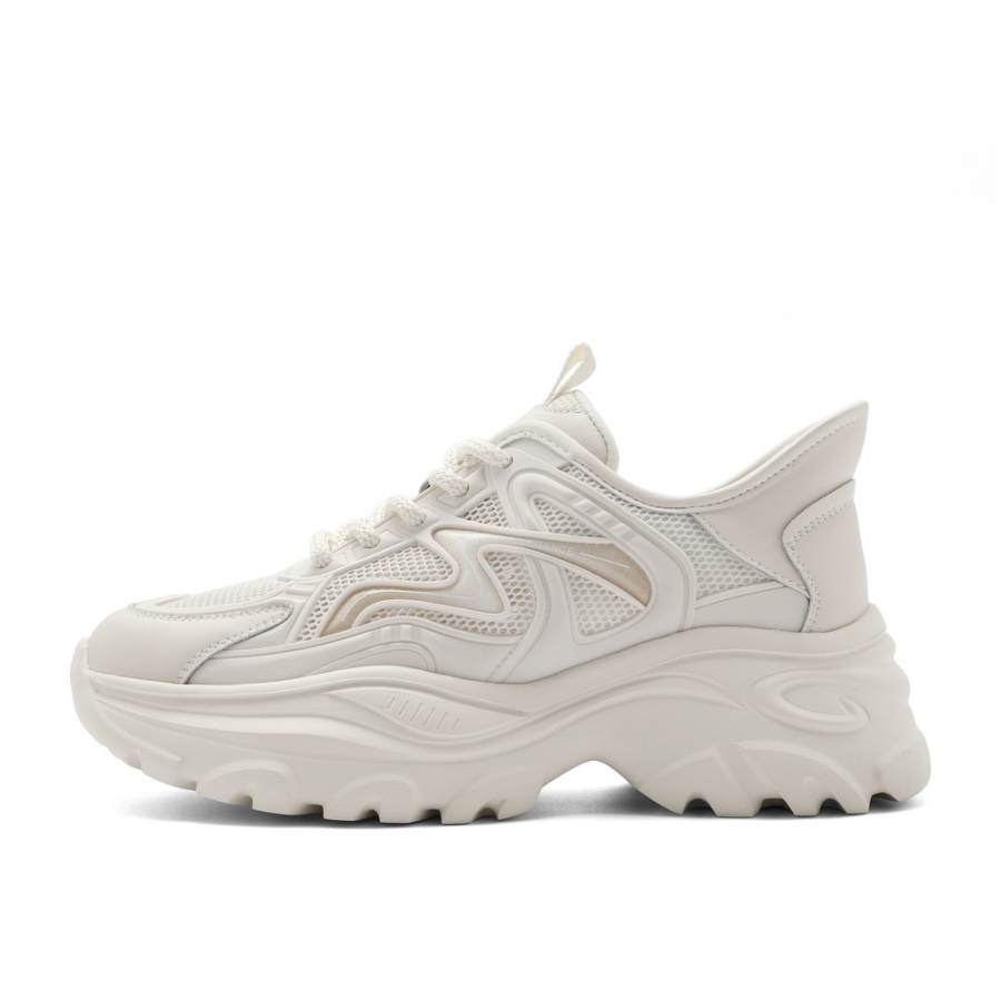 BELLE Fabric Low top Chunky Sneakers Women's Beige