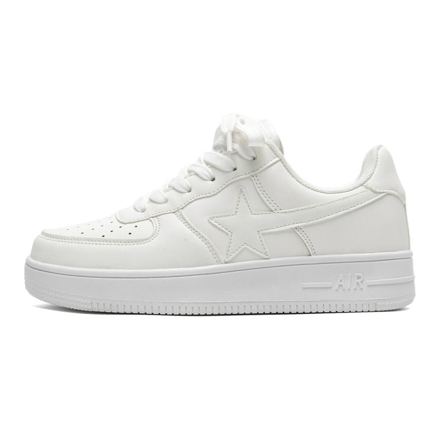 ABCIO ABCIO Microfiber Leather Low top Skateboard Shoes Unisex White