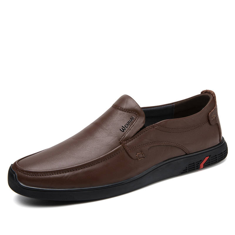 WENNAI Top Grain Cow Leather Dress Shoes Men's Brown