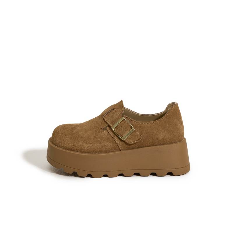 MILANLIANGE Cow Suede Casual Shoes 7CM HIGH HEEL Women's