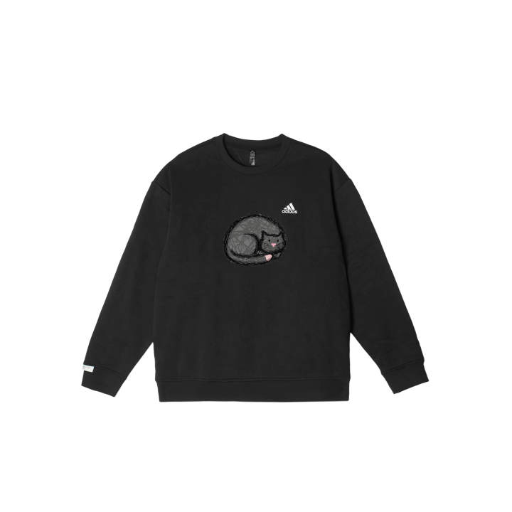 Adidas Adidas LABEL Sweatshirts Unisex Black Crew Neck Moderate
