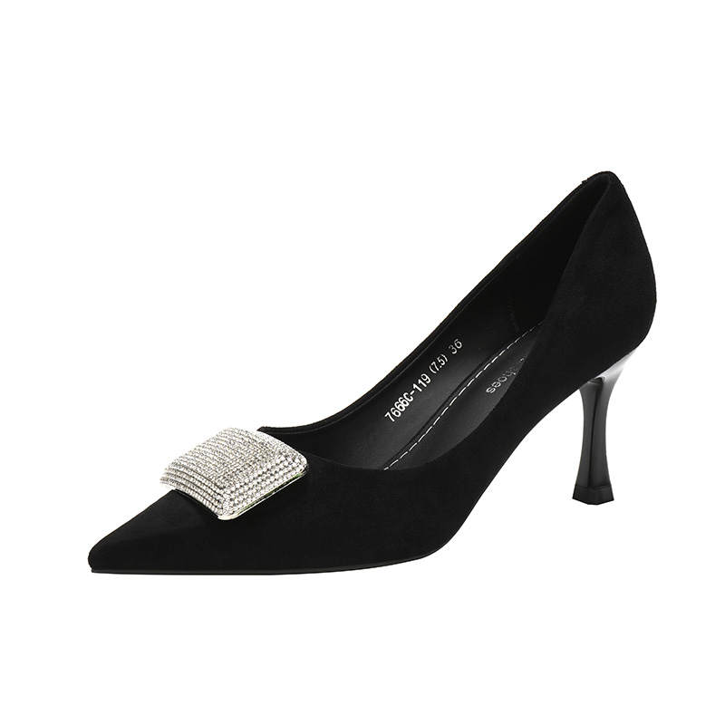 Zubumei Suede Slim Heel High Heels Women's