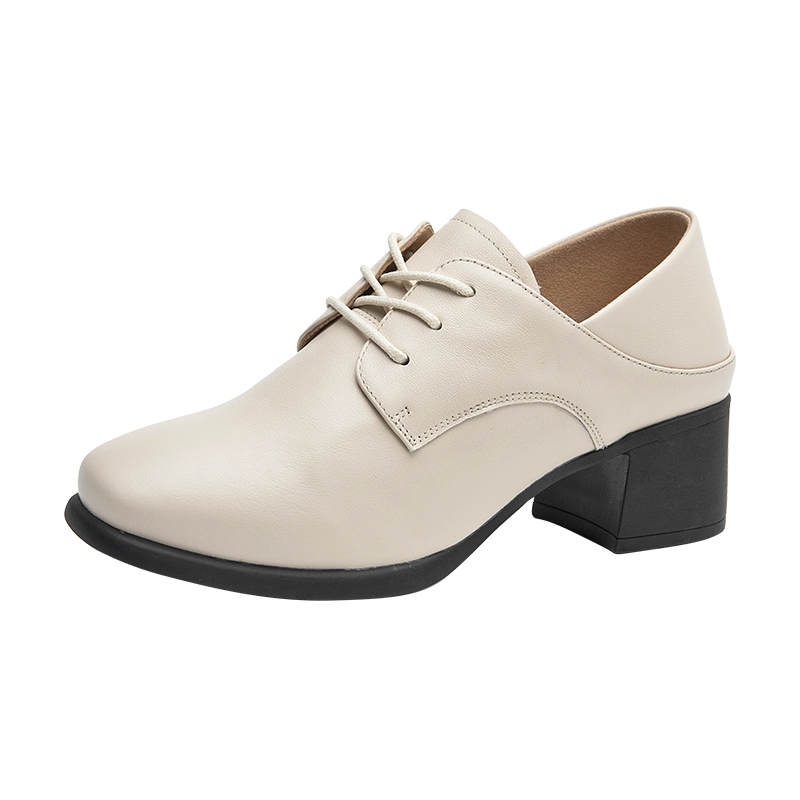 AOKANG Top Grain Cow Leather Casual Shoes 4.8cm Women's White