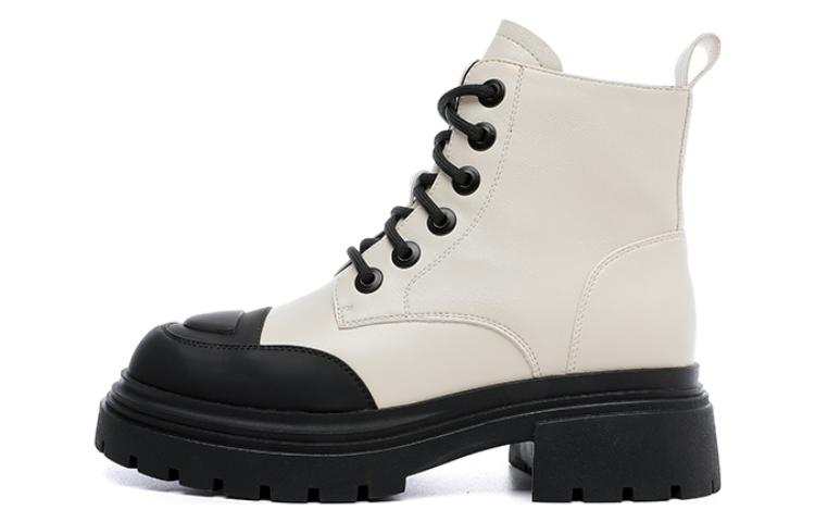 DAPHNE DAPHNE PU Short Combat Boots 5cm Women's