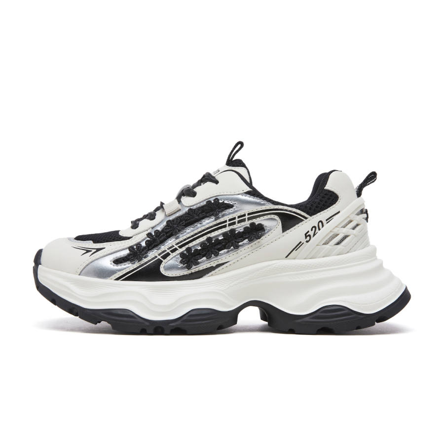 YEARCON Fabric Height Increasing Height Increasing Low top Chunky Sneakers Women's
