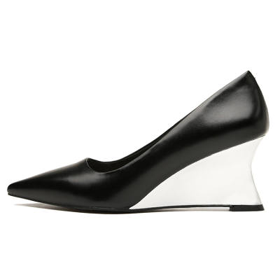 Ainer-cat Ainer cat Microfiber Leather Wedge Heel High Heels 7cm Women's