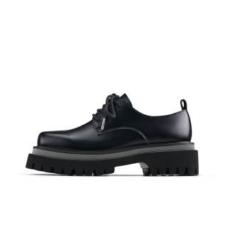 HANQIAORIJI Black Blood Collection Dark Series, Square Toe Derby Shoes Casual Shoes Platform Height Increasing 5.5cm