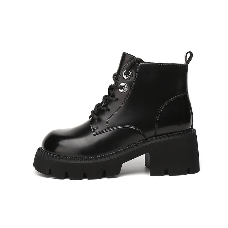 DAPHNE DAPHNE PU Short Combat Boots 6.5cm Women's