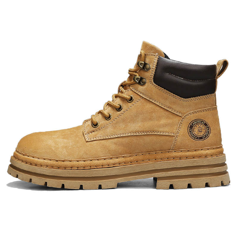 CariteSport Top Grain Pig Leather Short Combat Boots Men's
