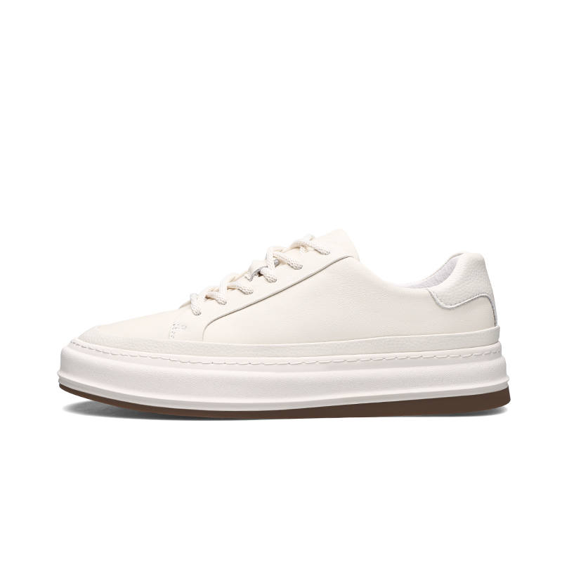 PARDASAUL Top Grain Cow Leather Stylish Skateboarding Shoes Men's White