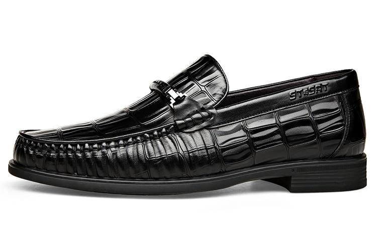 ST&SAT Top Grain Cow Leather Slip on Casual Leather Shoes Men's