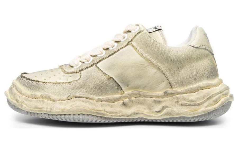 MIHARA YASUHIRO Wayne Low top Skateboard Shoes Unisex Ecru Distressed