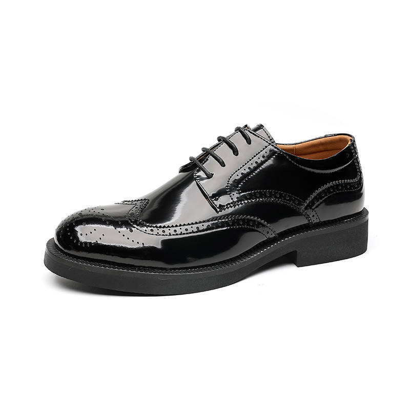 PINYI PINYI Cow Split Leather Casual Shoes Men's Black