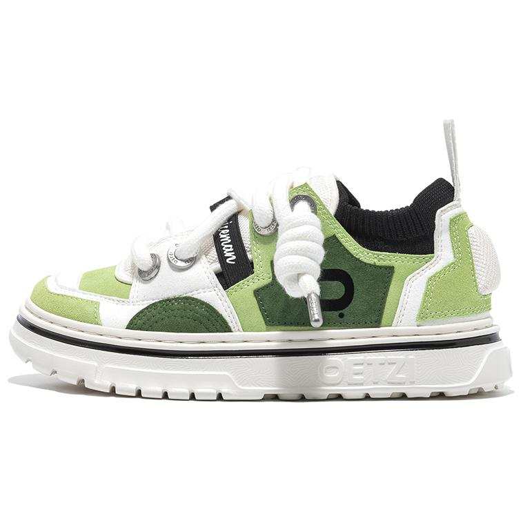 OETZI Ice Man Oz Textile, Split Cow Leather Abrasion Resistant Lightweight Height Increasing Low top Skateboard Shoes