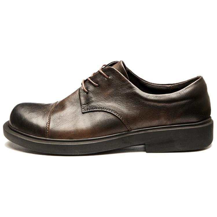 Brounvanm Top Grain Cow Leather Casual Shoes Men's Coffee