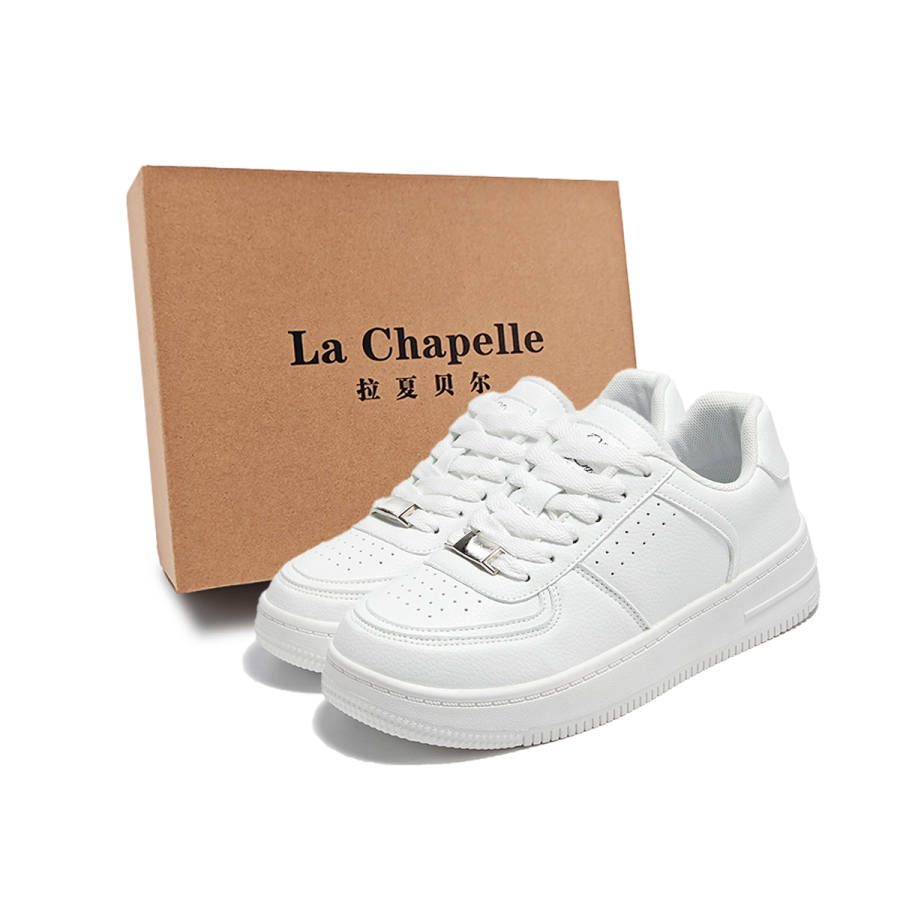 La Chapelle Korean Drama Women's Lead, Fashion Minimalist Style Air Force 1 Shiro Shoes Synthetic Leather Low top