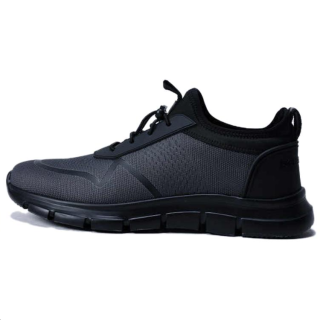 DIKENI Fabric Slip Resistant Slip Resistant Low top Casual Shoes Men's Black Gray