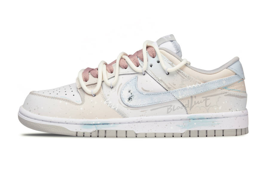 Nike Nike Dunk Baiyu Blue Smoke, Spacious Space Leather Abrasion Resistant Low top Skateboard Shoes Unisex Milk White
