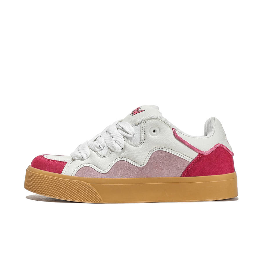 FERW Strawberry Cake, Puffy Shoes Cow Split Leather Coverage Slip Resistant And Breathable