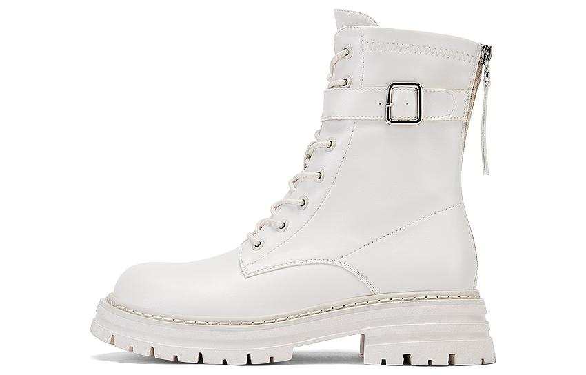 DAPHNE DAPHNE PU Short Combat Boots 4.8cm Women's