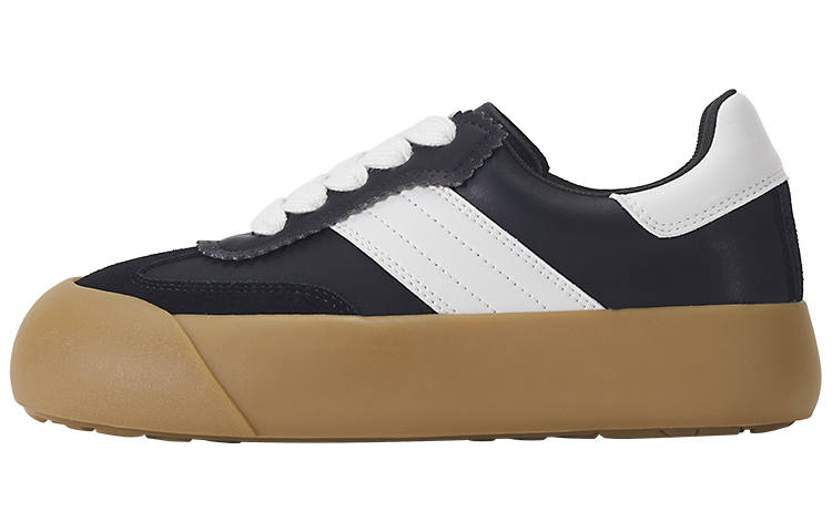 GOOD BAI Cow Split Leather Slip Resistant Abrasion Resistant Low top Casual Shoes Unisex Black White Brown