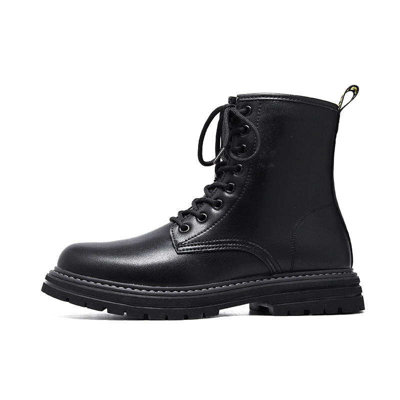 KAQIAODI Microfiber Leather Short Combat Boots Men's Black