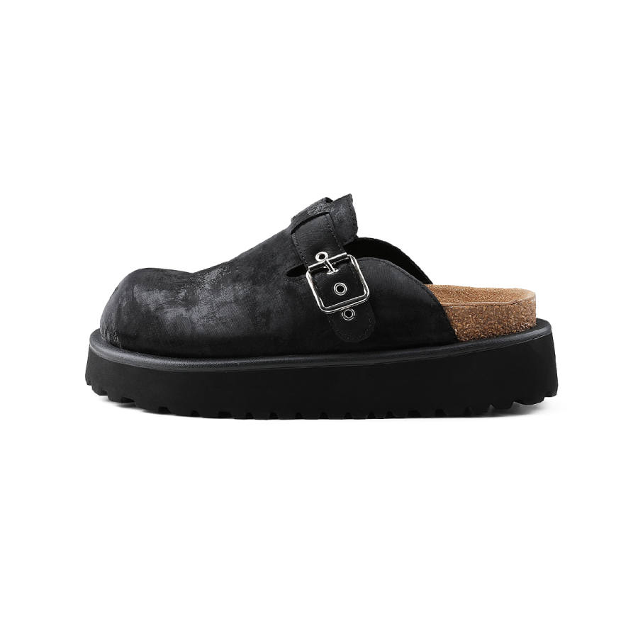 HANQIAORIJI Abrasion Resistant Slip Resistant Closed Toe Slippers Unisex Black