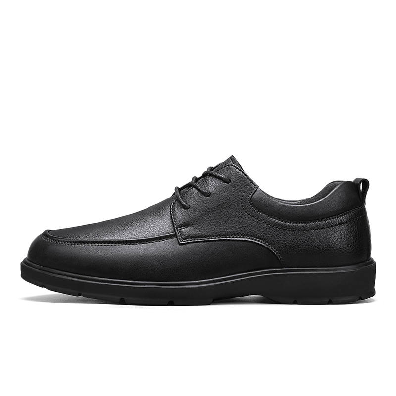 ZULIZ Casual Leather Shoes Men's Low Top Black