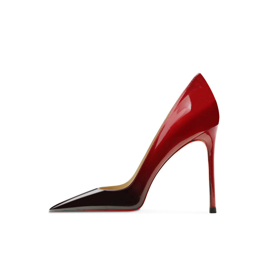 Ganxiaojie Pu Slim Heel High Heels Women's Gradient Red Black