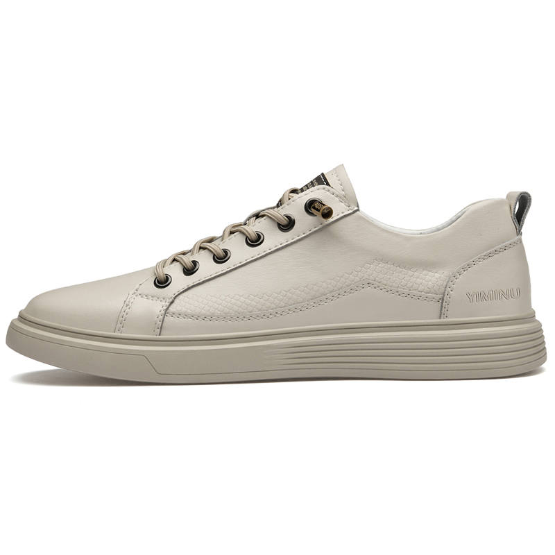 YIMINU Cow Leather Low top Skateboard Shoes Men's