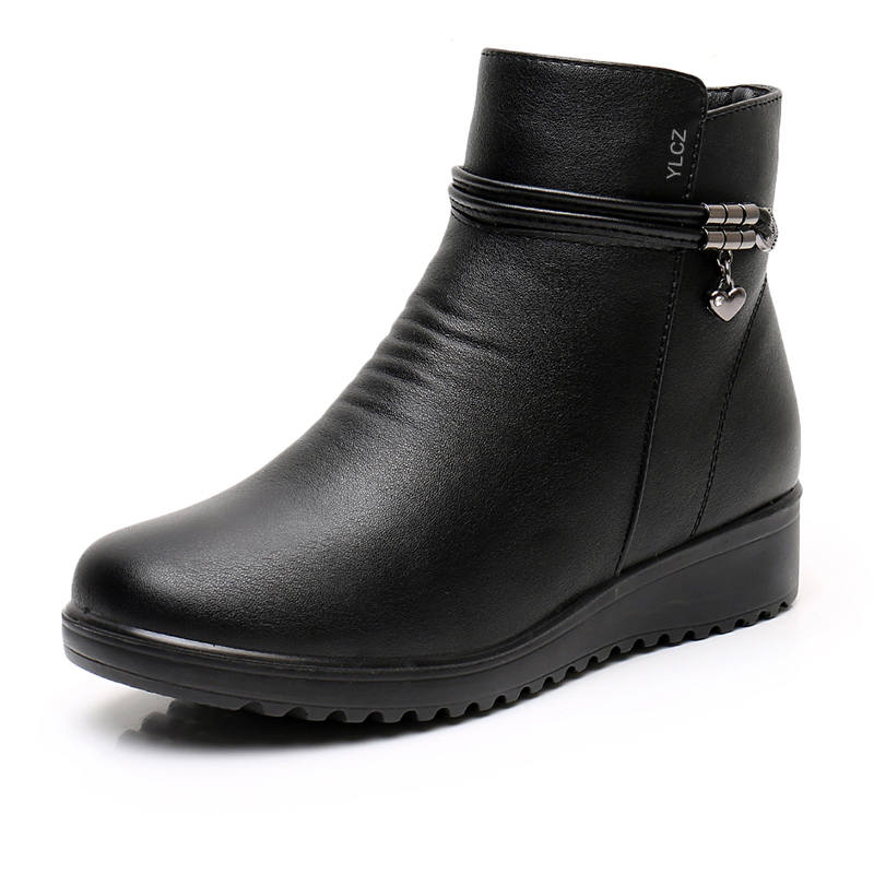 YILICHUANZHANG Microfiber Leather Ankle Boots Women's Black